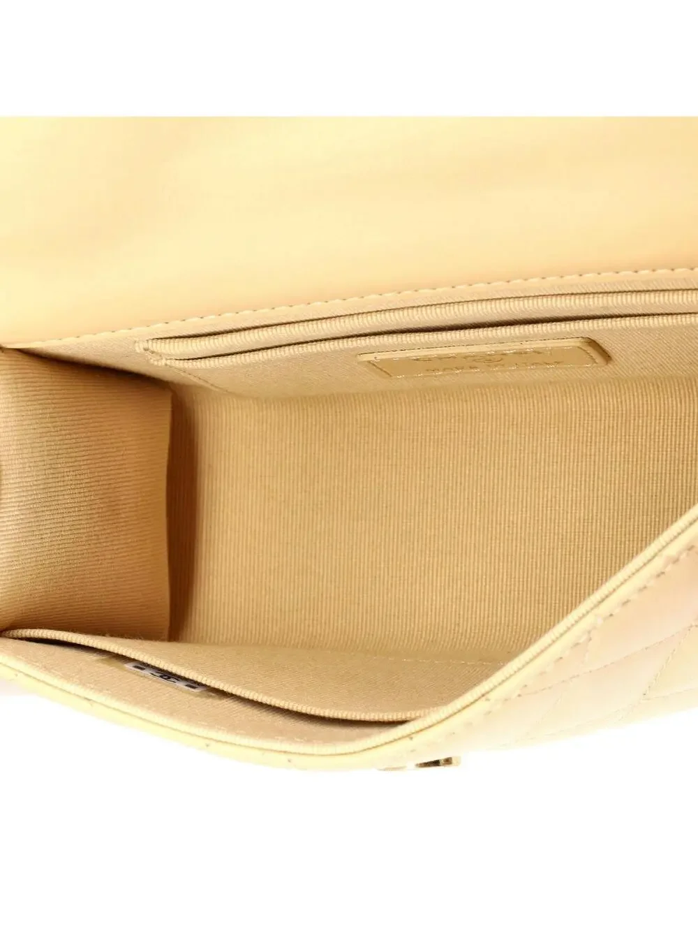 Chanel Logo And Pearl Top Handle Clutch #240073C49B
